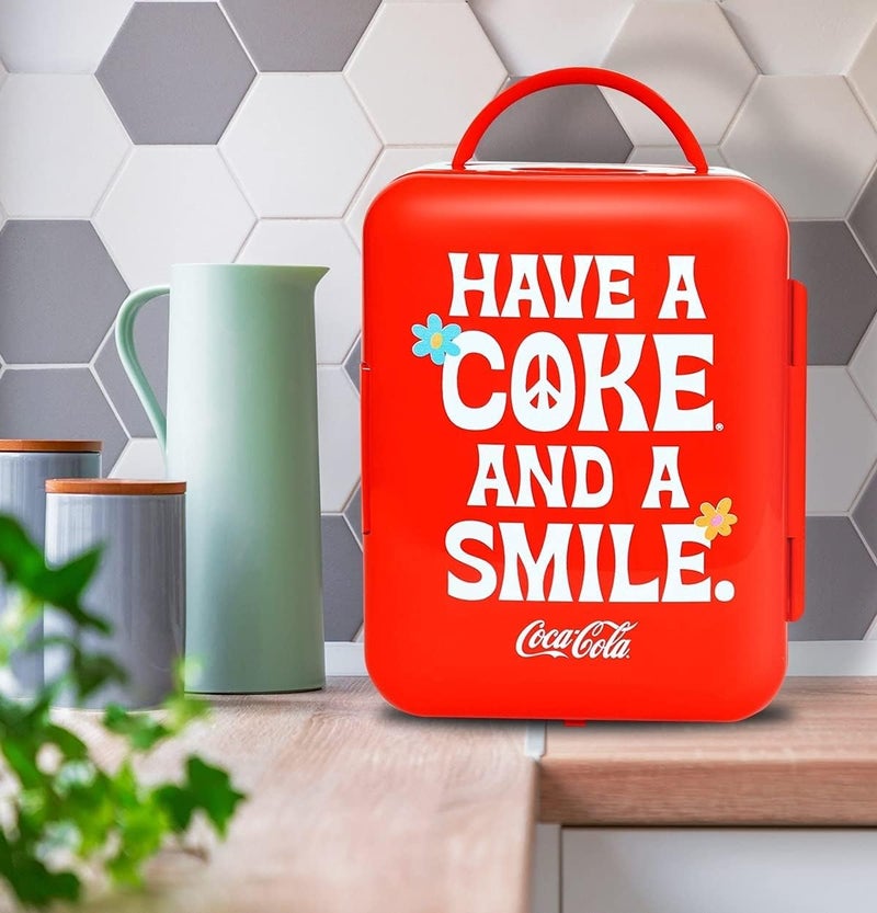 Koolatron Coca-Cola Mini Fridge, 6-Can Portable AC/DC Thermoelectric Cooler & Warmer, Compact Dorm Fridge for Skincare, Office Desk, Car, RV, Countertop Beverage Storage, Retro Novelty Refrigerator - Image 2